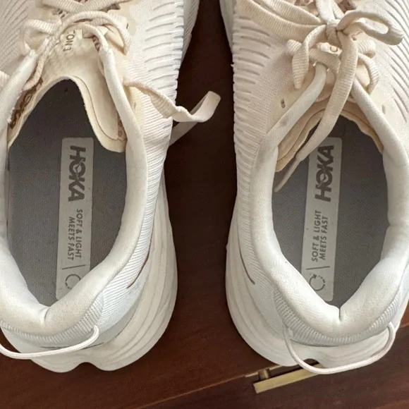 Hoka Cream Athletic Sneakers - Picture 5 of 6